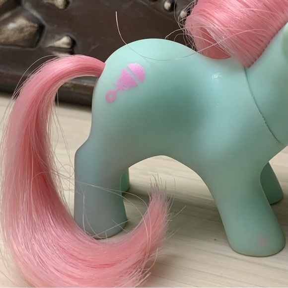 Vintage My Little Pony G1 Baby Cuddles Rattle Vintage Teal Pink Hair - Picture 4 of 10